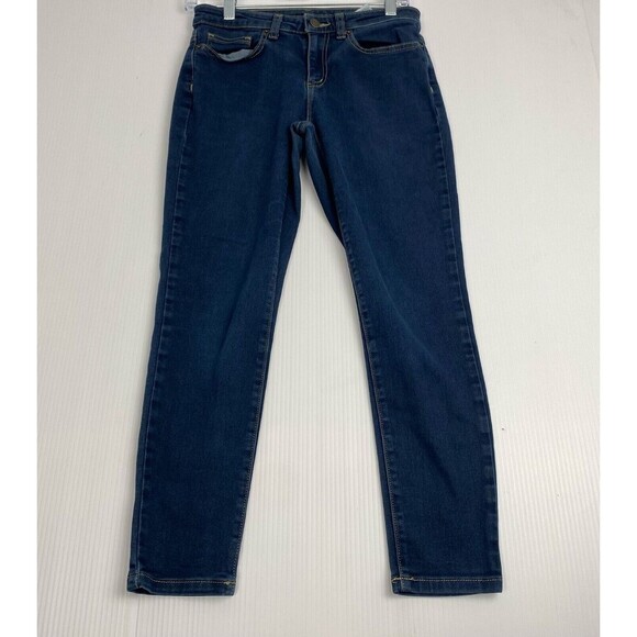Michael Kors Womens Size 4 Dark Wash Mid Rise Izzy Cropped Skinny Jeans Stretch - Picture 1 of 12